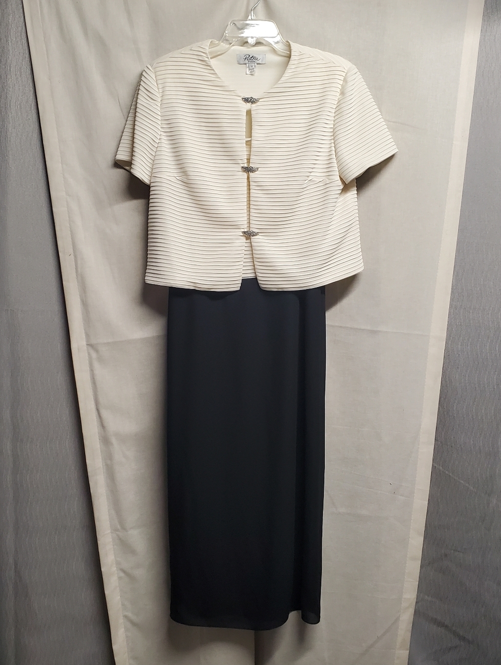 Patra Dress With Ivory Ribbed Short-Sleeve Jacket